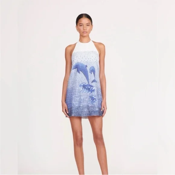 RARE NWOT Staud Beaded Dolphin Mini Dress Size X-Small - Picture 2 of 7